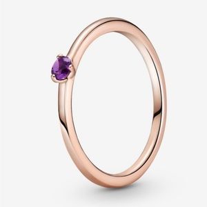 Pandora purple solitaire ring
